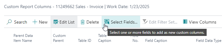 Select Fields Action: multiselect