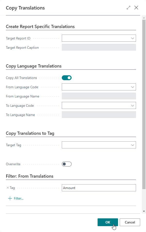 Copy Translations Report