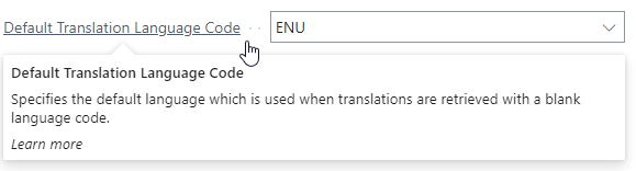 Default Translation Language Setting