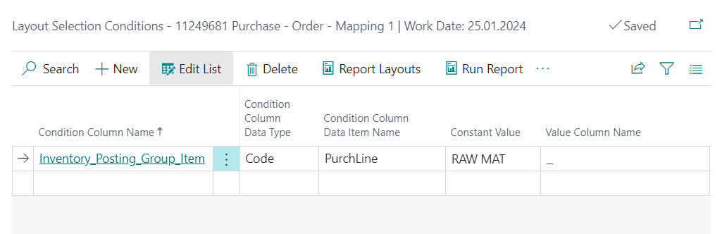 Layout Selection Condition - Sample 4 - Custom Column Condition