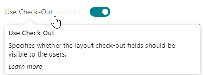 Use Check-Out Setup Field with ToolTip